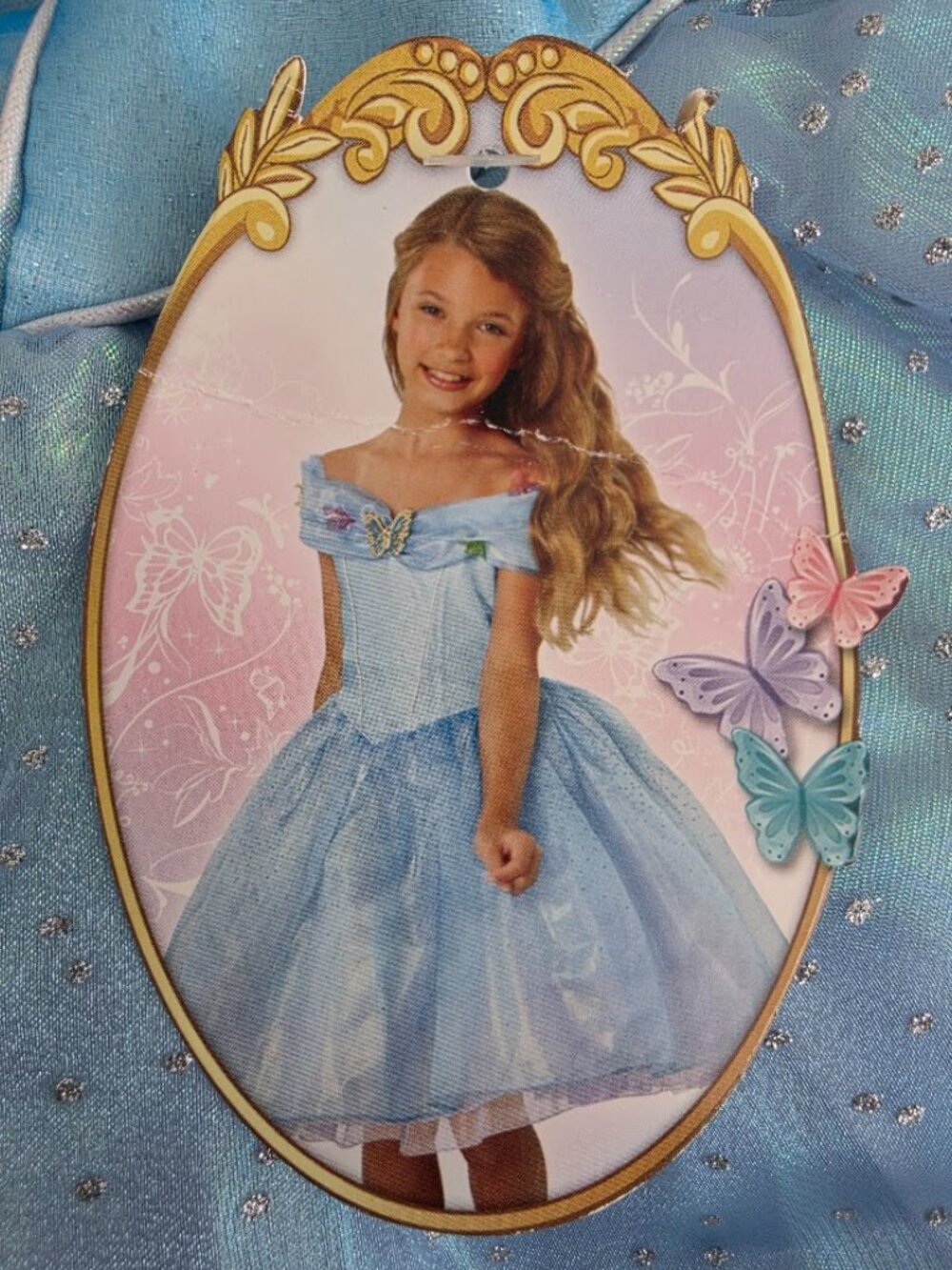 Disney Cinderella Ella's Blue Dress Child Deluxe Halloween Costume Dress Up.4-6x